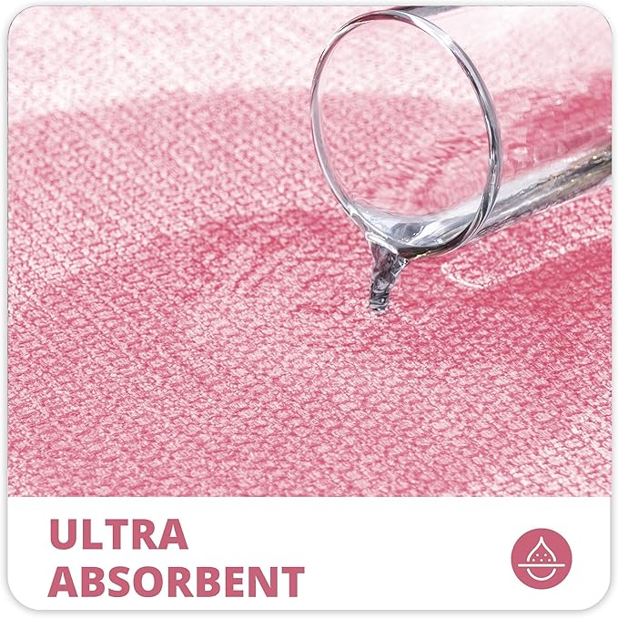 Bath Mat,Ultra Thin Bathroom Runner Rugs,Large Bath Mats for Bathroom,Quick Dry,Non-Slip,Machine Washable,Low Pile,Bath Rug,Shower Outside,Sink,Home Decor Accessories.Pink,1'5"x4'11"（17x59inch）