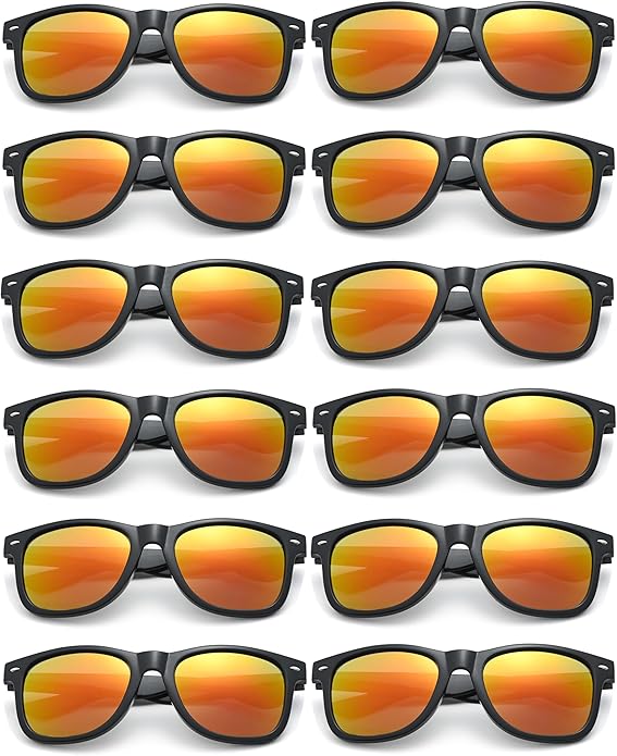 Eyegla 8/12/18 Pack Neon Sunglasses Bulk Colorful Multipack Party Sunglasses Retro Glasses Party Favor for Adult Men Women