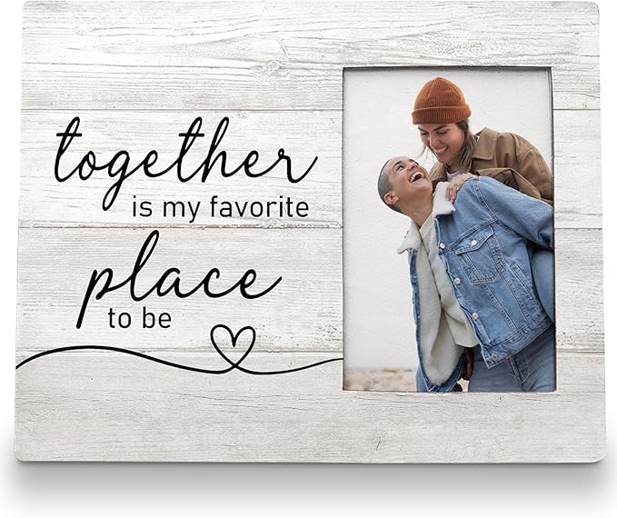 Couple Picture Frames 8x10, Gifts for Couples,Wedding Picture Frame, Wedding Frames for the Couple Wedding Gifts,Engagement Picture Frames, Together is My Favorite Place to be Heart Photo Frame Home Decor