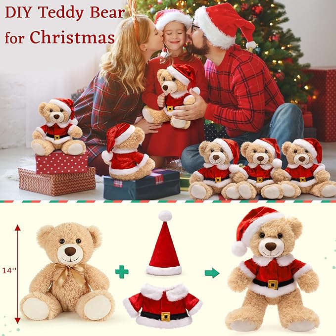 MaoGoLan 12 Pack Teddy Bears in Bulk, 14inch Small Stuffed Animals Teddy Bears for Baby Shower Wholesale Plushies for Themed Birthday Wedding Party Favors - 3 Colors