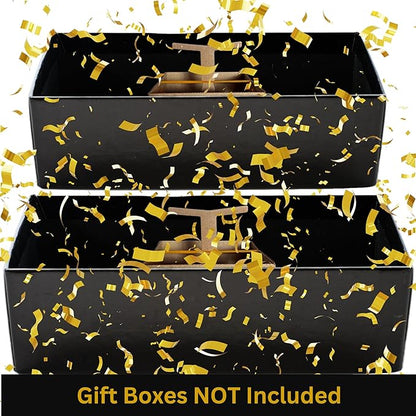 Razzle-Dazzle, Confetti Explosion Gift Box Insert 3pk Gold (DIY). Show Them How Much You Cherish Them With Our Exploding Surprise Confetti Add-On. (Gold: 2 Pack)