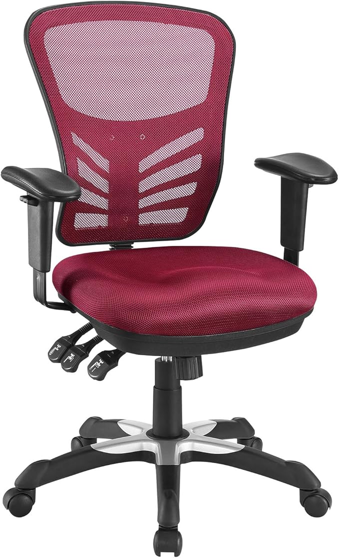 Modway Articulate Ergonomic Mesh Office Chair in Red