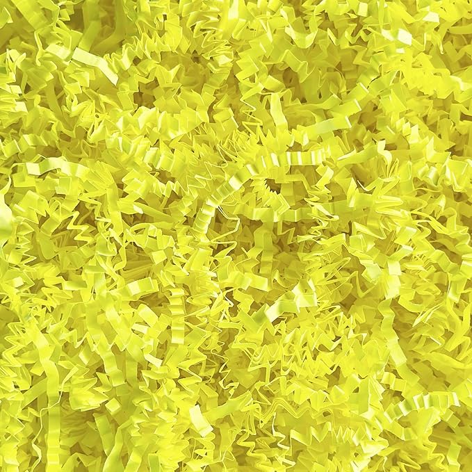 Yellow Crinkle Cut Paper Shred 2 LB Gift Basket Filler Box Stuffing