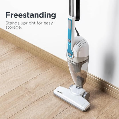 Eureka Corded Stick Vacuum Cleaner for Home Pet Hair, Lightweight Stick Vacuum Cleaner with Powerful Suction for Carpet Tile and Hard Floor, Aqua Blue, 3-in-1 Handheld Vac NES100