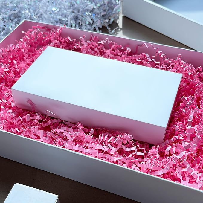2 LB Pink Crinkle Paper Filler for Gift Baskets Bridesmaid Proposal Box Stuffers