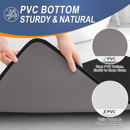 OLANLY Thick Memory Foam Bath Mats Rugs 45x27, Extra Soft Absorbent Bathroom Rug, Quick Dry Bath Mat, Non-Slip, Machine Washable Carpet for Bathroom, Tub and Shower, Home Decor Accessories, Black