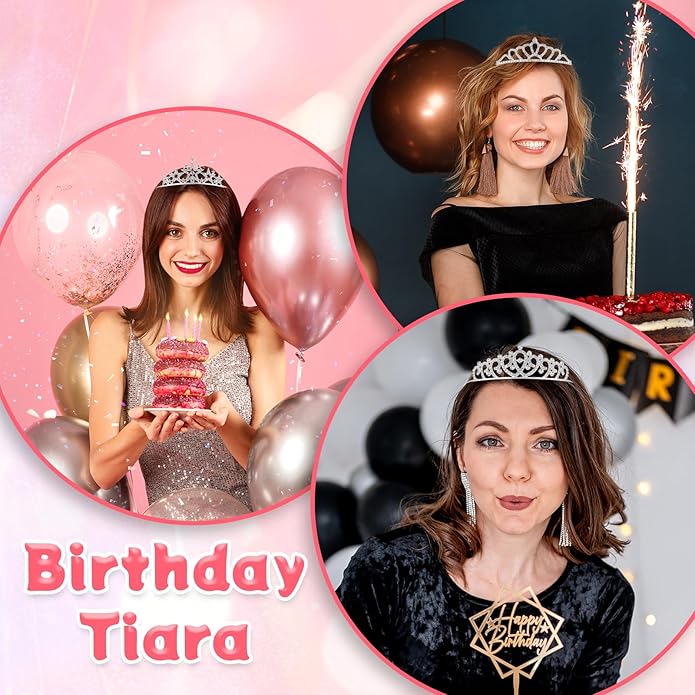 12 Pcs Tiaras for Women, Glitter Sparkly Rhinestone Crowns for Women Silver Metal Princess Crown Tiaras Bulk Suitable Birthday, Wedding, Dance, Pageant, Halloween, Christmas (12 Styles)