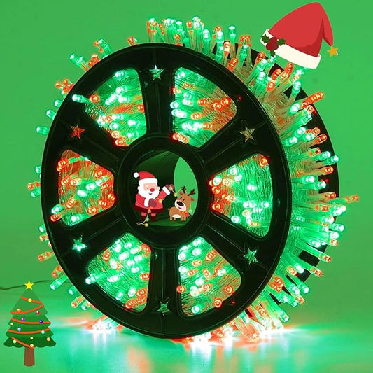 JMEXSUSS 600 LED Red and Green Christmas String Lights Outdoor, Red and Green Lights Clear Wire, Christmas Twinkle String Light Plug in for Holiday Tree Xmas Party Decorations