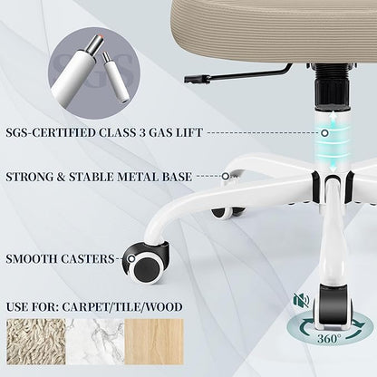 FelixKing Office Chair, Ergonomic Desk Chair with Adjustable Height and Lumbar Support Swivel Desk Computer Chair with Flip up Armrests for Conference Room (Khaki)