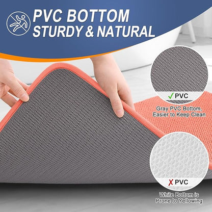 OLANLY Thick Memory Foam Bath Mat Rug 36x24, Extra Soft Absorbent Bathroom Rug, Quick Dry Bath Mats, Non-Slip, Machine Washable Carpet for Bathroom, Tub and Shower, Home Decor Accessories, Coral