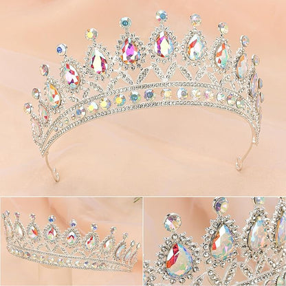 3 Pack Crystal Tiara and Princess Crown,Bridal Wedding Queen Headbands Prom Pageant Birthday Party Hair Accessories
