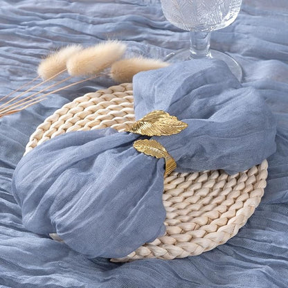 Socomi Dusty Blue Cheesecloth Napkins Fall Thanksgiving Cheese Cloths Gauze Set of 24 Boho Washable Dinner Table Napkins for Wedding Party Baby Shower Birthday Party Decor