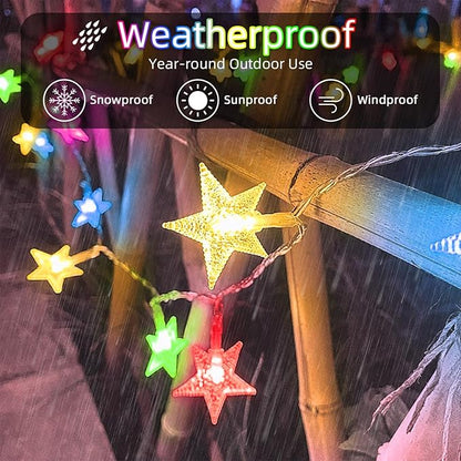 120 LED 40FT Star String Lights, 8 Modes Plug in Christmas Lights with Timer & Memory, Indoor Outdoor Christmas Twinkle Lights for Birthday Party Bedroom Wedding Home Classroom Decor Multicolor