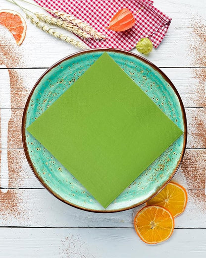 Avocado Green Cocktail Napkins 5 * 5inch disposable Beverage Napkin paper for Cocktail, Wedding, Dinner，Birthday Party Dessert Wine Paper Napkins（ 120 Count）