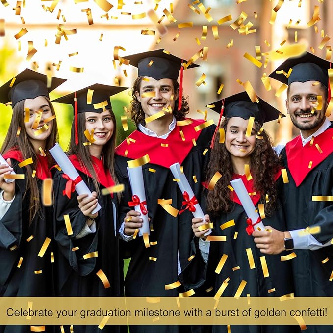 12 Inch Gold Confetti Poppers | 5 Pack Confetti Cannons for Weddings, New Years, Graduation, Anniversary and Any Celebration