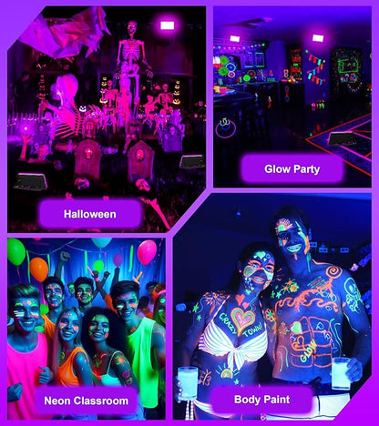 50W LED Black Light IP66 Waterproof,Outdoor Blacklight Flood Light with Plug+Switch+Cord, for Halloween Neon Glow in The Dark Party Body Paint Fluorescent Poster Classroom Club Dance Party, 2 Pack