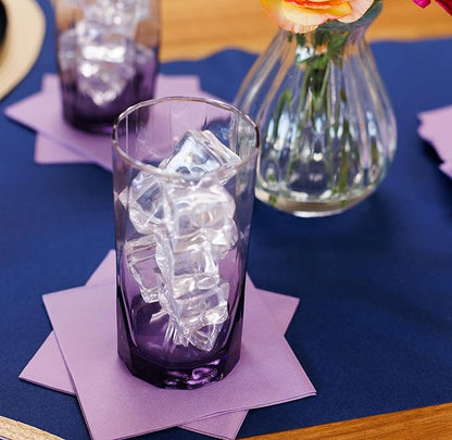 AMERICAN HOMESTEAD Cocktail Napkins - Premium 4.75"x4.75" Disposable Linen-Like Beverage Napkins - Bulk Square Party Bar Serviettes for Weddings, Parties, Events, and Daily Use - (Lilac -100 Count)