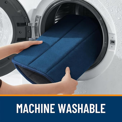OLANLY Memory Foam Long Bathroom Rugs Runner 47x24, Super Soft Absorbent Bath Mat, Quick Dry, Machine Washable Shower Floor Rugs, Bathmat Carpet, Bathroom Home Decor Accessories, Navy Blue