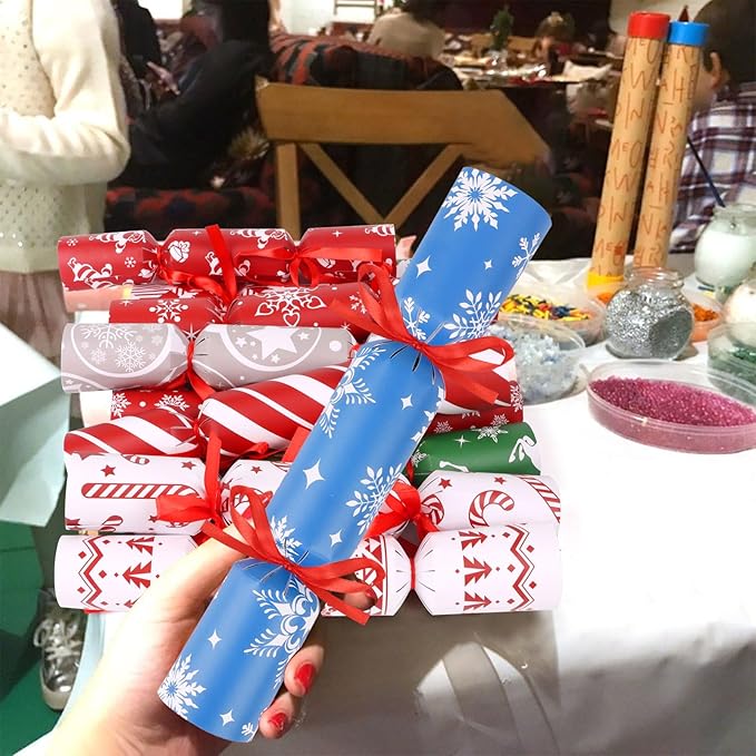 CCINEE 12 Packs Christmas No-snap Party Table Favors, Party Poppers with Prizes for Kids Xmas Gifts for Holiday School Prize
