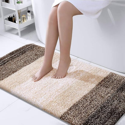 OLANLY Bathroom Rugs Mat 44x24, Extra Soft Absorbent Microfiber Bath Rugs, Rubber Backing, Quick Dry, Machine Washable Bath Mats for Bathroom Floor, Tub and Shower, Home Decor Accessories, Light Brown