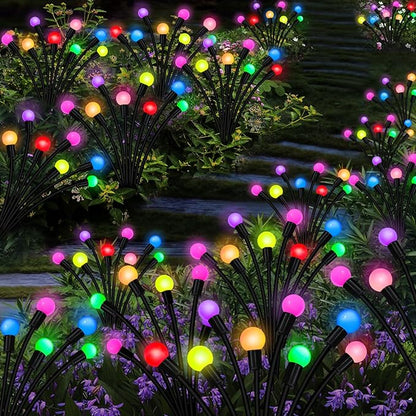 Kohlrabi Solar Garden Lights Outdoor, 4 Pack 40 LED Solar Firefly Lights Waterproof, Sway by Wind, Swaying Light for Yard Patio Backyard Garden Planter Flower Bed Pathway Outdoor Decoration
