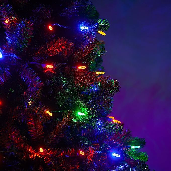 Wintergreen Lighting 50 M5 LED Multicolor Christmas Tree Lights Multicolor Mini Lights, 17 Ft, String Lights for Bedroom Dorm Room Lights Party Indoor-Outdoor Christmas Lights LED String Lights