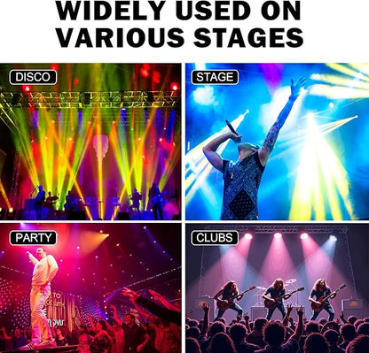 200W LED Stage Light, COB Par Lights with Barn Doors, DMX Blinder Stage Lighting Sound Activated for Wedding Live Show Christmas Party (6 Colors 2PC)
