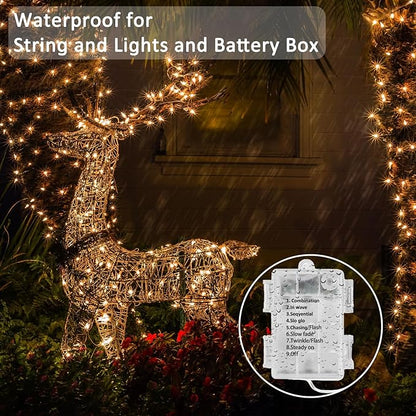 Beieverluck 16 Pack 33FT 100 LED Fairy Lights Battery Operated Fairy Lights with Remote and Timer Waterproof String Lights Outdoor Indoor for Bedroom Wedding Christmas Decorations, Warm White