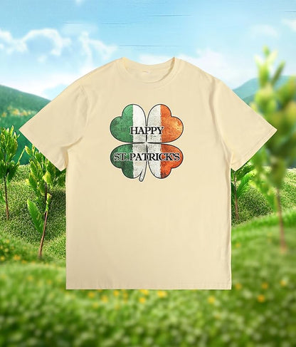 St. Patrick's Day Celebration Tee Beer Graphic Big and Tall Short Sleeve Cotton Festival Casual Gym Workout Tshirts
