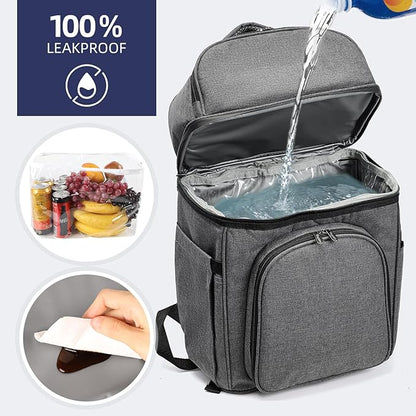 Picnic Backpack & Accessories - Picnic Set for 2 Person with 2 Insulated Cooler Compartment, Lightweight Blanket and Cutlery Set, Perfect for Wedding Gifts for Couples and Bridal Shower Gifts