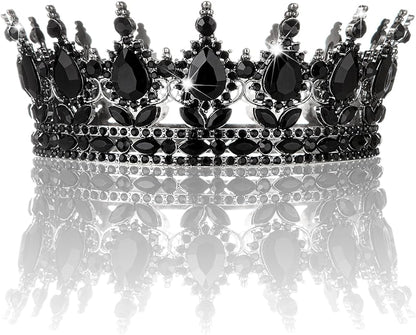 Gold Crown for Women, Crystal Queen Tiaras Headband Wedding Bridal Hair Accessories, Birthday Party Prom Cake Topper