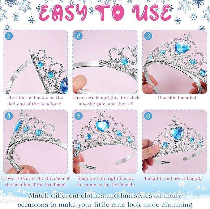 Zhanmai 24 Pcs Tiara Crown Set Princess Crown for Girls Plastic Tiaras Dress up Costume Party Favor Accessories Kid Birthday (Blue, Purple, Pink, Rose Red)