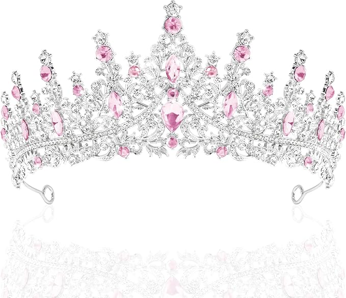 TAROSE Silver Tiaras for Women and Girls, Crystal Gold Crowns for Women, Hair Accessories for Bride/Halloween/Prom/Birthday