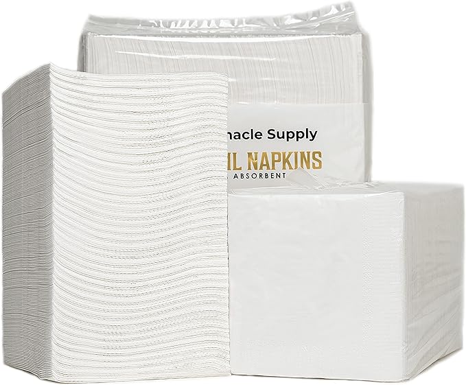 1100 Pack Cocktail Napkins Paper - Quality 3-Ply White Beverage Napkins - Restaurant, Event, Bar Napkins - Perfect Size Dessert Napkins - Party Napkins Bulk - Elegant Wedding Napkins Disposable