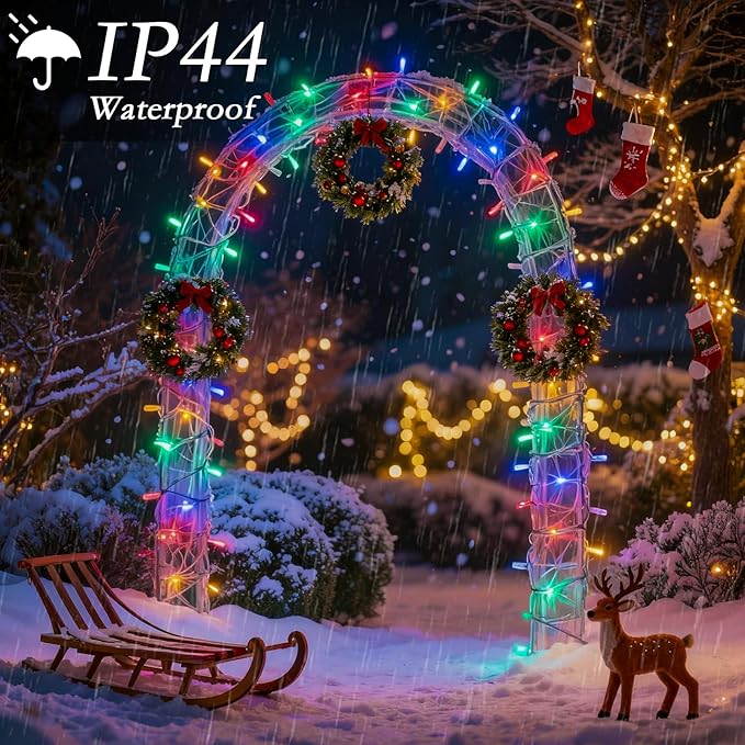 210FT 640 LED Christmas Tree Lights, Bright Warm White to Multicolor Outdoor Christmas String Lights for House, Fairy Lights with 11 Modes, Waterproof & Durable Indoor Outdoor Decor