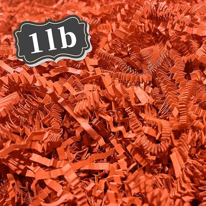ZEBMOON 1 LB Orange Crinkle Cut Paper Shred Filler Great for Gift Wrapping, Basket Filling, Birthday, Wedding, Halloween, Thanksgiving, Christmas Day, New Year Party Decorations Filling Supplies