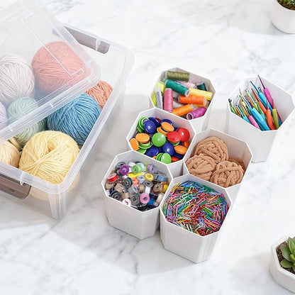 Citylife 17 QT Plastic Storage Bins Clear Storage Box with Lids Multipurpose Stackable Storage Containers for Organizing Tool, Craft, Crayon