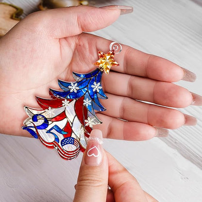 United States 250th Anniversary Ornament, 2D Acrylic 250th Anniversary USA Christmas Tree Ornament, 250 Patriotic American Flag Christmas Ornaments, Gift for US Citizens, Patriotic Collectors Decor
