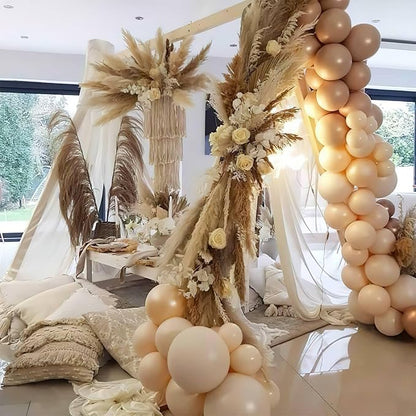 PartyWoo Nude Balloons 101pcs 12 Inch Apricot Boho Fall Neutral Latex Helium Balloons for Graduation Wedding Anniversary Birthday Boy Baby Shower Woodland Boho Theme Party Decorations Brown-F05