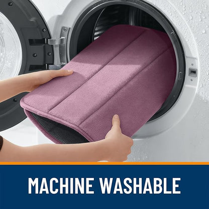 OLANLY Memory Foam Long Bathroom Rugs Runner 47x17, Super Soft Absorbent Bath Mat, Quick Dry, Machine Washable Shower Floor Rugs, Bathmat Carpet, Bathroom Home Decor Accessories, Deep Plum