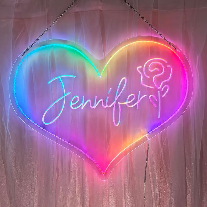Custom Neon Signs, LED Neon Sign Customizable For Wall Decor, RGB Rainbow Color, Personalized Neon Lights Sign For Birthday Gifts, Wedding Party Business Logo