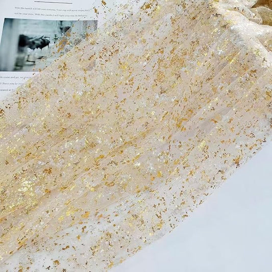 10 Packs Gold Table Runners 10 Ft, Sheer Cheese Cloth Tulle Birthday Decorations, Gold Foil Sequin Table Decoration Centerpiece for Party Birthday Wedding Anniversary Christmas