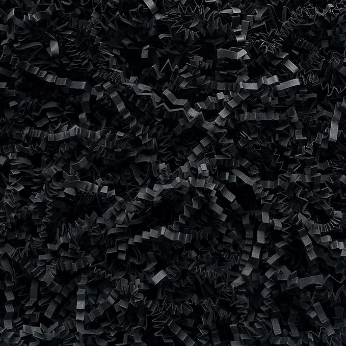 2LB Black Crinkle Paper Filler Crepe Confetti for Gift Wrapping Birthdays Weddings Valentines Day Holiday Party Favors Decorations