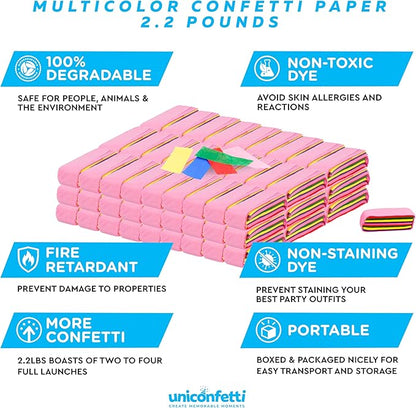 Multicolor Confetti Paper - BULK 2.2lbs | 1kg, Biodegradable Tissue Paper, Rainbow Light Weight, Non-Staining Paper, for Events, Crafts, Decorations