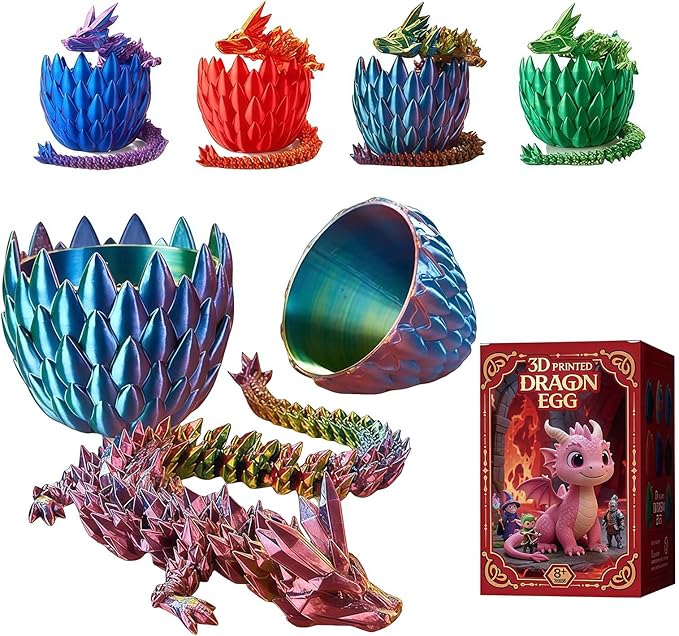 15inch 3D Printed Dragon Eggs Fidget Toys,Mystery Crystal Dragon Egg for Easter Basket Stuffers, Easter Toys & Decor – Unique Easter Basket Essentials for Kids & Collectors
