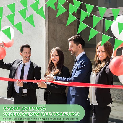 100 Feet Pennant Banners Flags 75 Solid String Triangle Flags for Grand Opening, Carnival Theme Birthday Party Decoration Outdoor Events Classroom Decoration(Green)