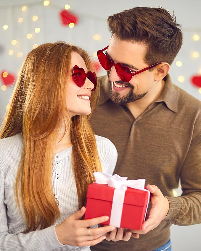 100 Pairs Heart Shaped Sunglasses for Women, Colorful Rimless Fun Heart Sunglasses Bulk Party Favors
