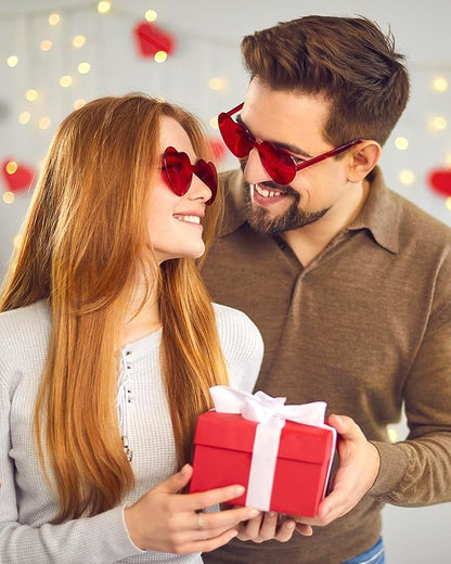 100 Pairs Heart Shaped Sunglasses for Women, Colorful Rimless Fun Heart Sunglasses Bulk Party Favors
