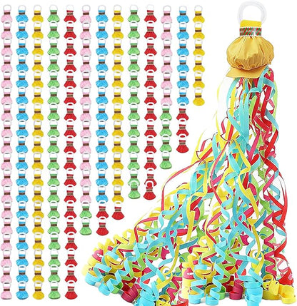 180 Pcs Hand Thrown Streamer Poppers Colorful, Confetti Streamers No Mess Paper Crackers Party Poppers for Halloween, Christmas, Thanksgiving Day, Birthday, Wedding, Celebrations, Graduation Party