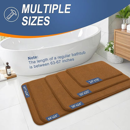 OLANLY Thick Memory Foam Bath Mat Rug 47x20, Extra Soft Absorbent Bathroom Rug, Quick Dry Bath Mats, Non-Slip, Machine Washable Carpet for Bathroom, Tub and Shower, Home Decor Accessories, Ochre